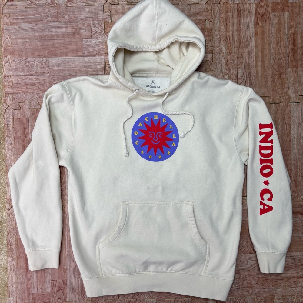 Coachella 2022 Men M Sunshine Lineup Hoodie Ivory Fleece Sweatshirt Harry Styles
